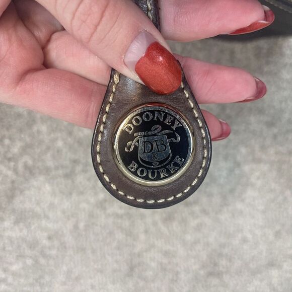 Dooney & Bourke Y2K 90s Black Brown Buckle Shoulder Leather Purse - Picture 7 of 9